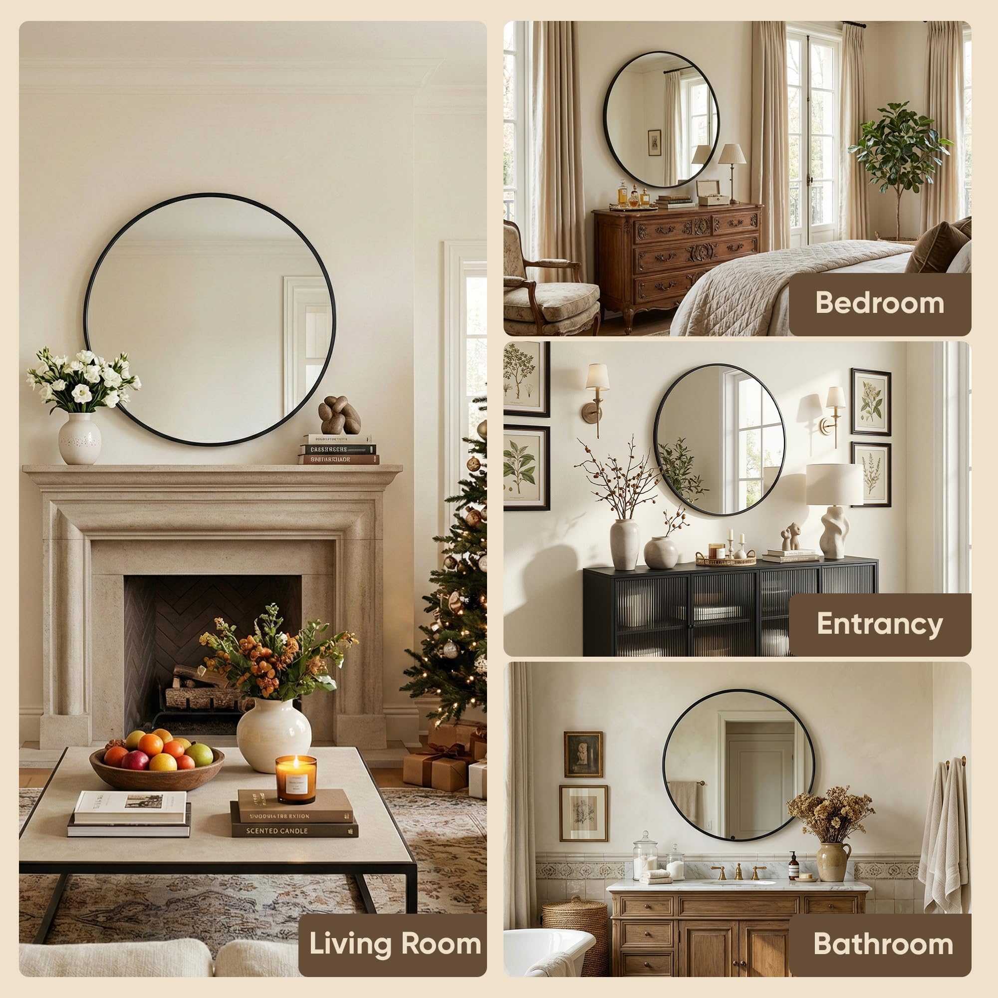 Antok wall mirror suitable for living room and entryway styling