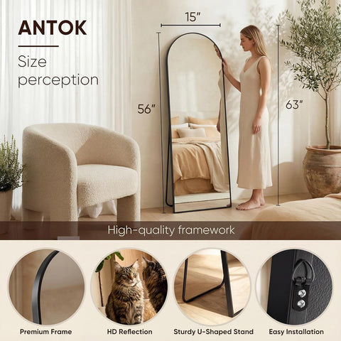 Antok wall-mount capable mirror saves space in compact apartments.
