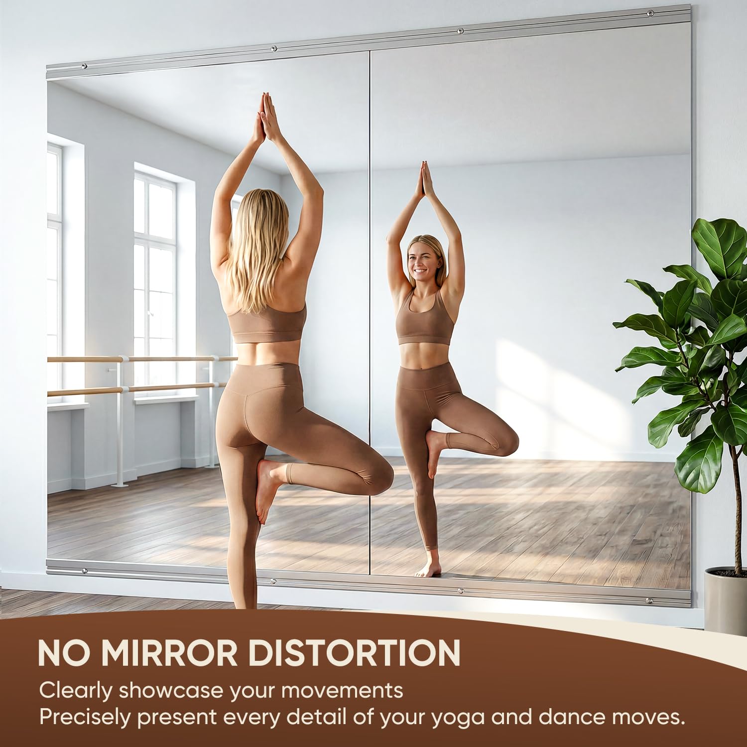 Antok yoga room full-length mirror for mindful stretching and alignment