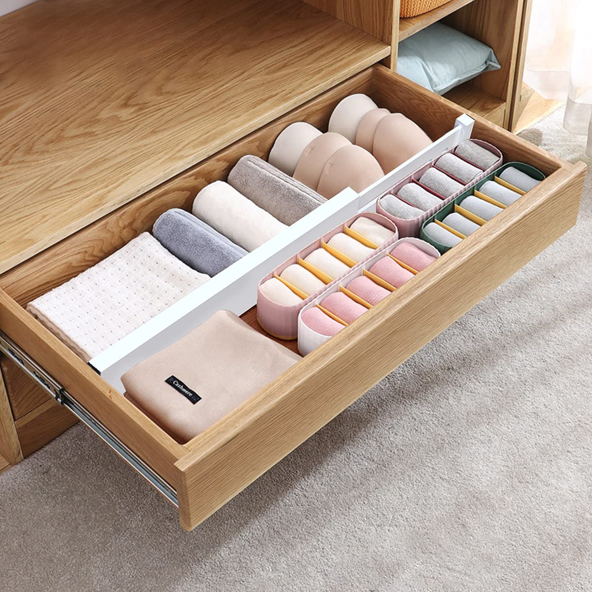 ANTOWIN bamboo drawer divider kitchen drawer organized use case with utensils
