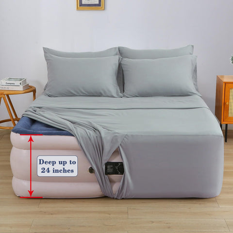 Antranfour complete bedding set includes pillowcase, flat sheet, and fitted sheet for a cohesive look.