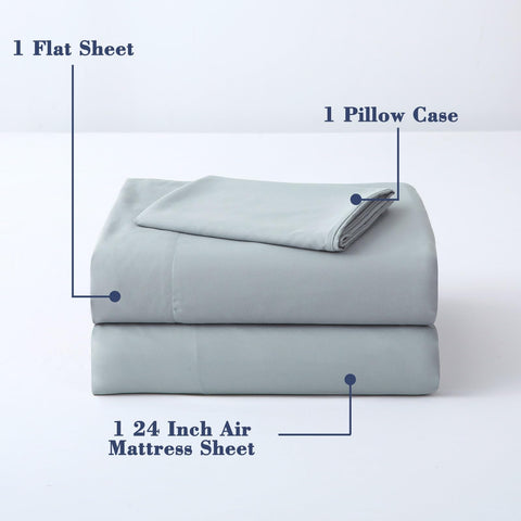Antranfour deep-pocket fitted sheet fits 16-24 inch airbeds securely.
