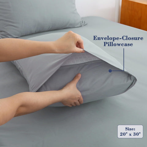 Antranfour gray air-mattress sheet keeps the mattress protected and coordinated with decor.