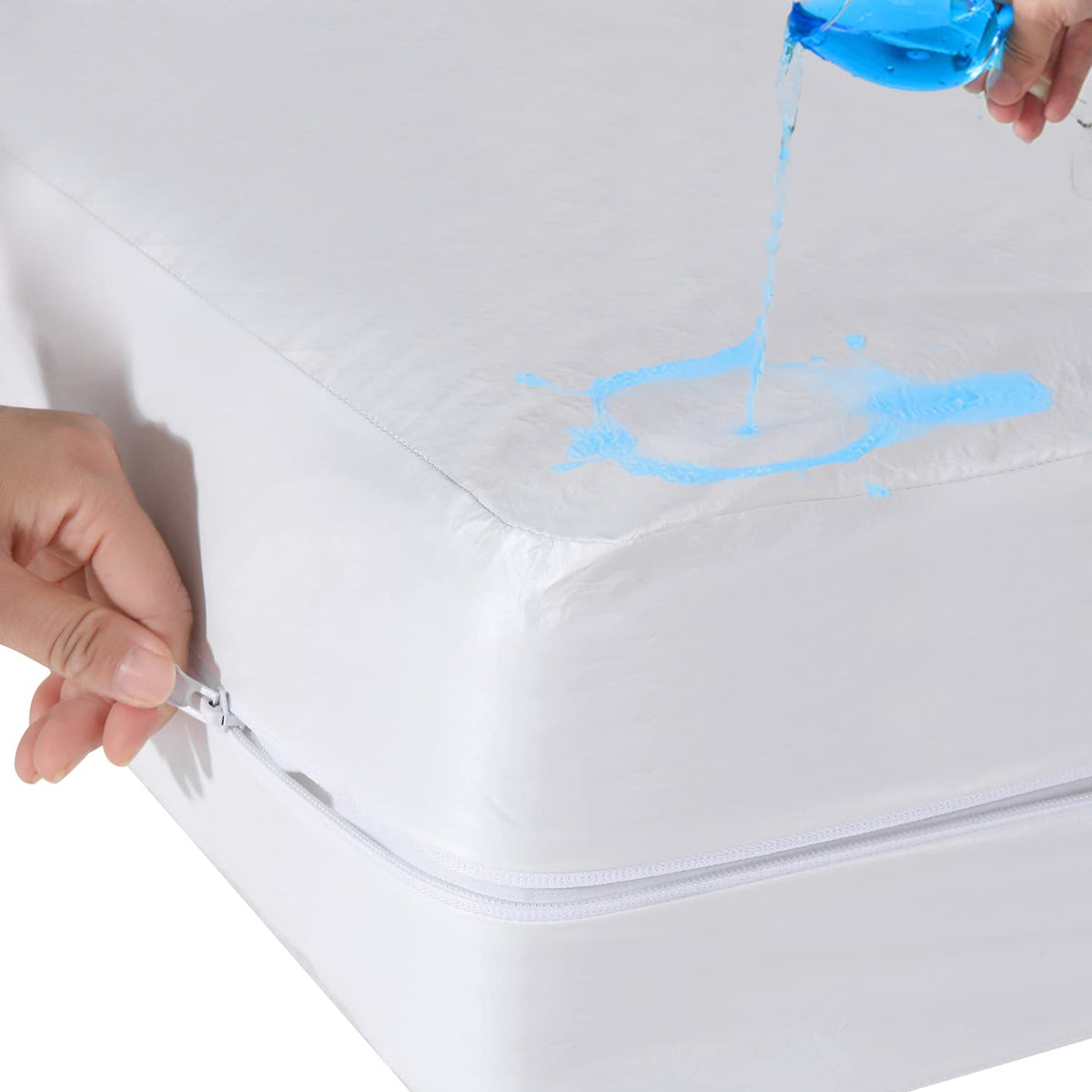 Antranfour twin mattress protector encasement with full zipper and six-sided protection