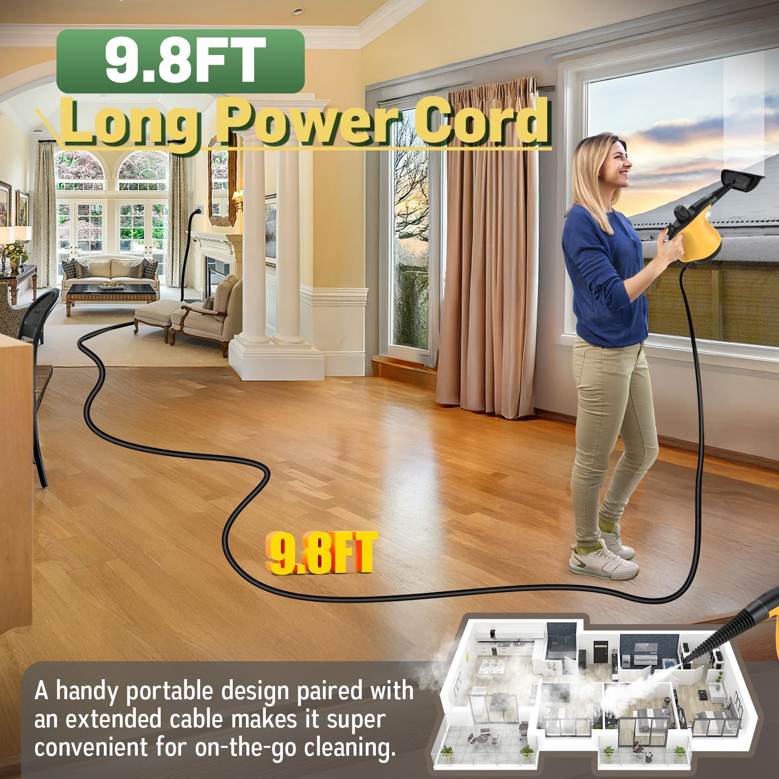 Antrango steam cleaner used on windows for streak-free shine