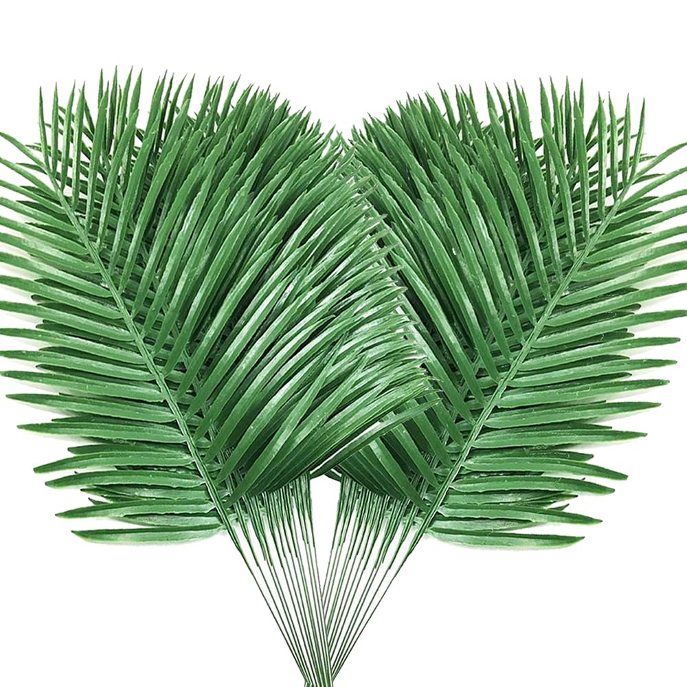 Antspirit 24-pack palm leaves branch for durable, maintenance-free decor.