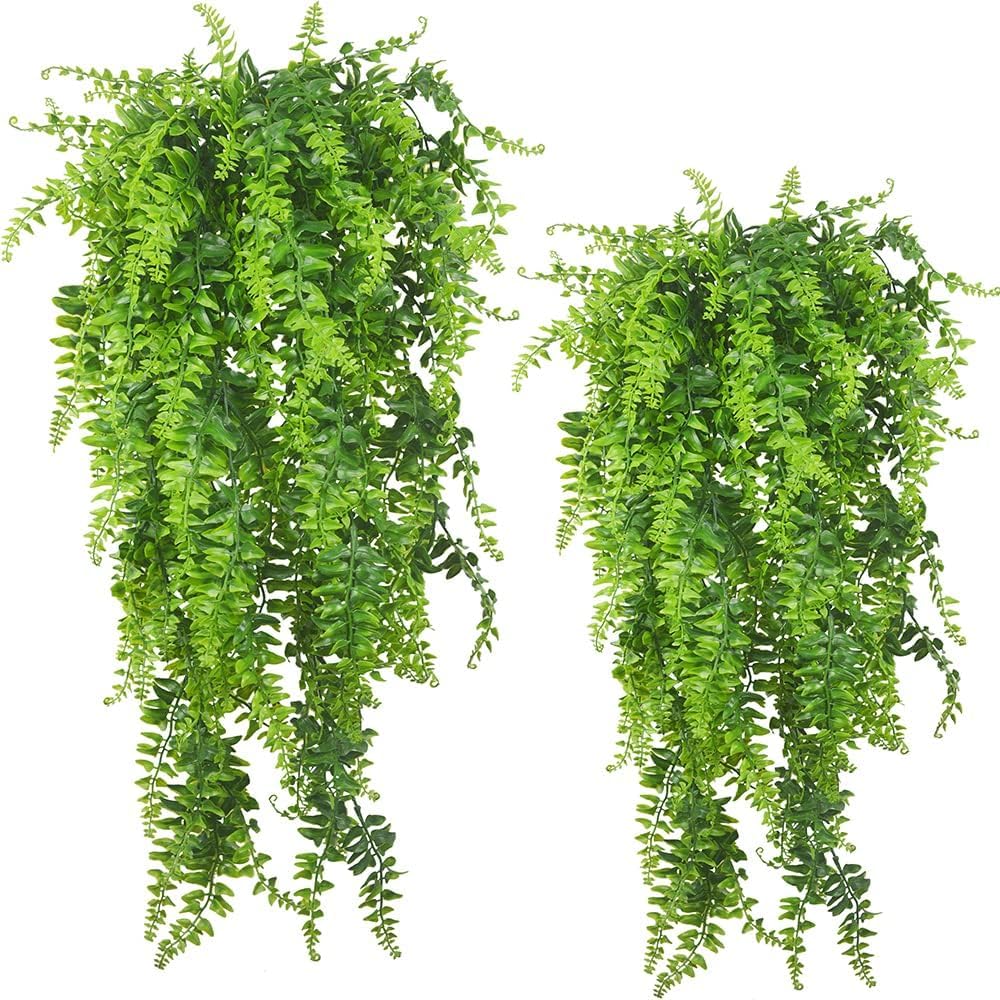 Antspirit six-pack artificial hanging fern bundle for maintenance-free greenery indoors or outdoors