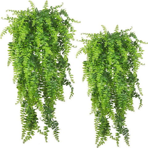 Antspirit six-pack artificial hanging fern bundle for maintenance-free greenery indoors or outdoors