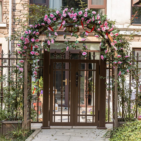 Antspirit floral arch rose garland pink for backdrop decor