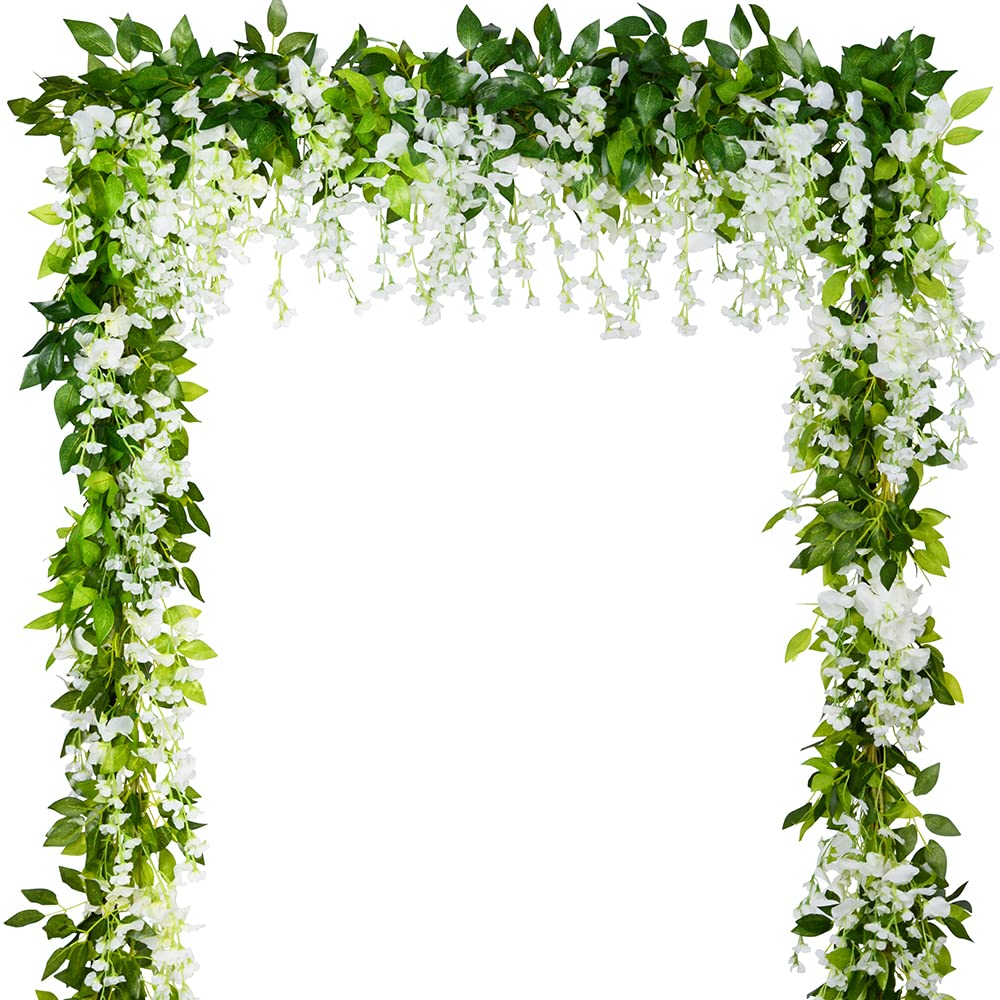 Antspirit Wisteria garland 6.6 ft milk white for elegant wedding decor.