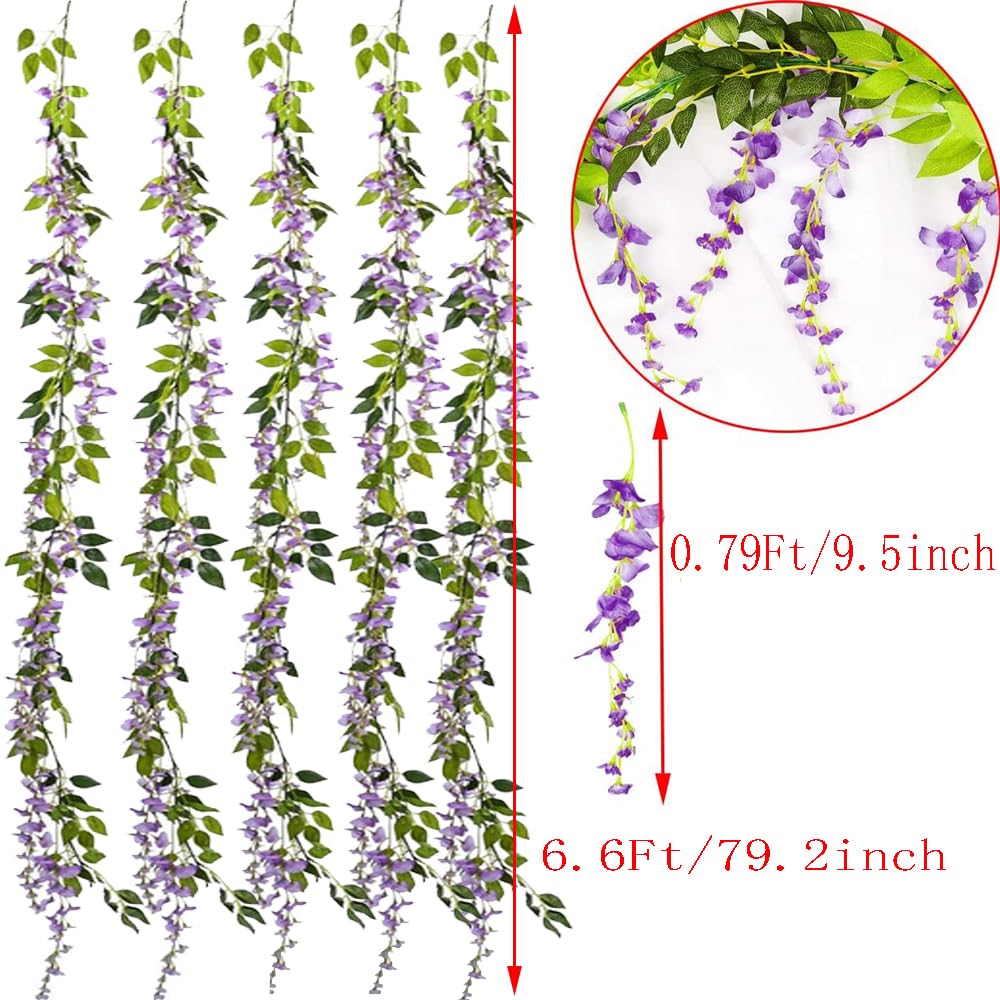 Antspirit wisteria garland provides vibrant light purple blooms for wedding decor