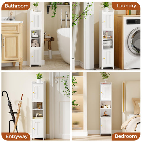 ANWBROAD slim corner cabinet protects contents from dust and moisture.