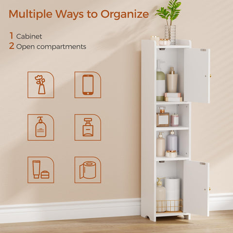ANWBROAD slim corner cabinet open top shelf for display or easy access.