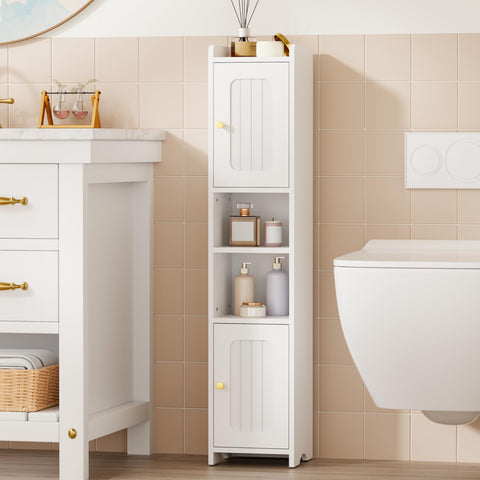ANWBROAD slim corner cabinet ideal for small spaces and clutter control.