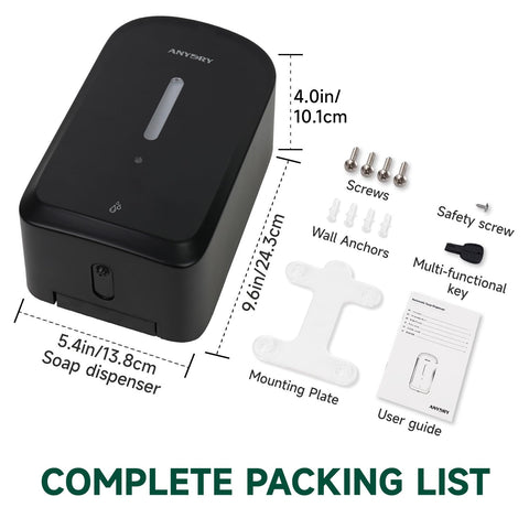 anydry AD1220S battery compartment access with four AA batteries lasts months