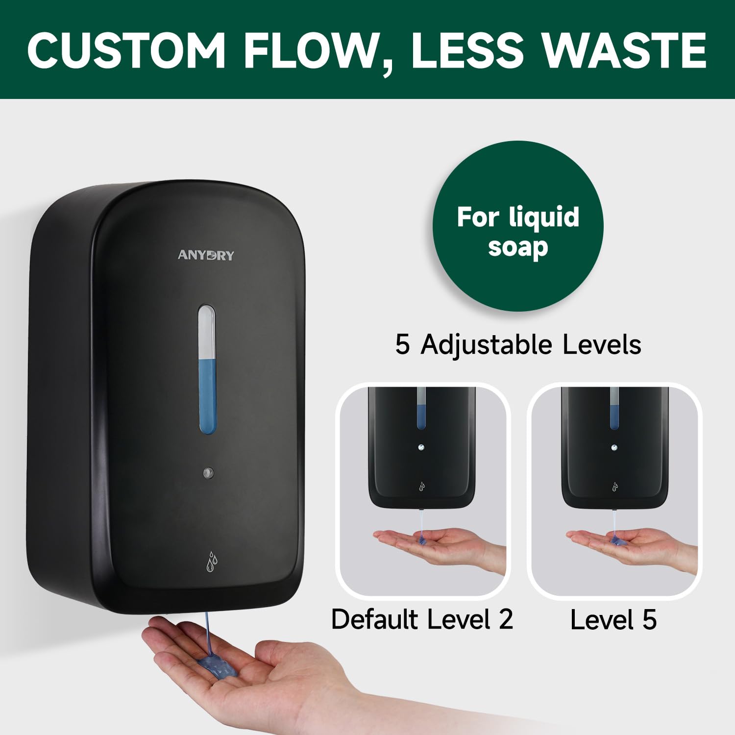 anydry AD1220S infrared sensor enables touchless dispensing for clean hands