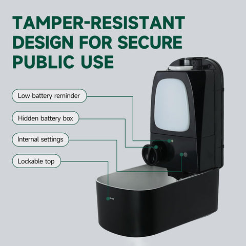 anydry AD1220S wall mount installation diagram showing tamper proof top and secure battery box