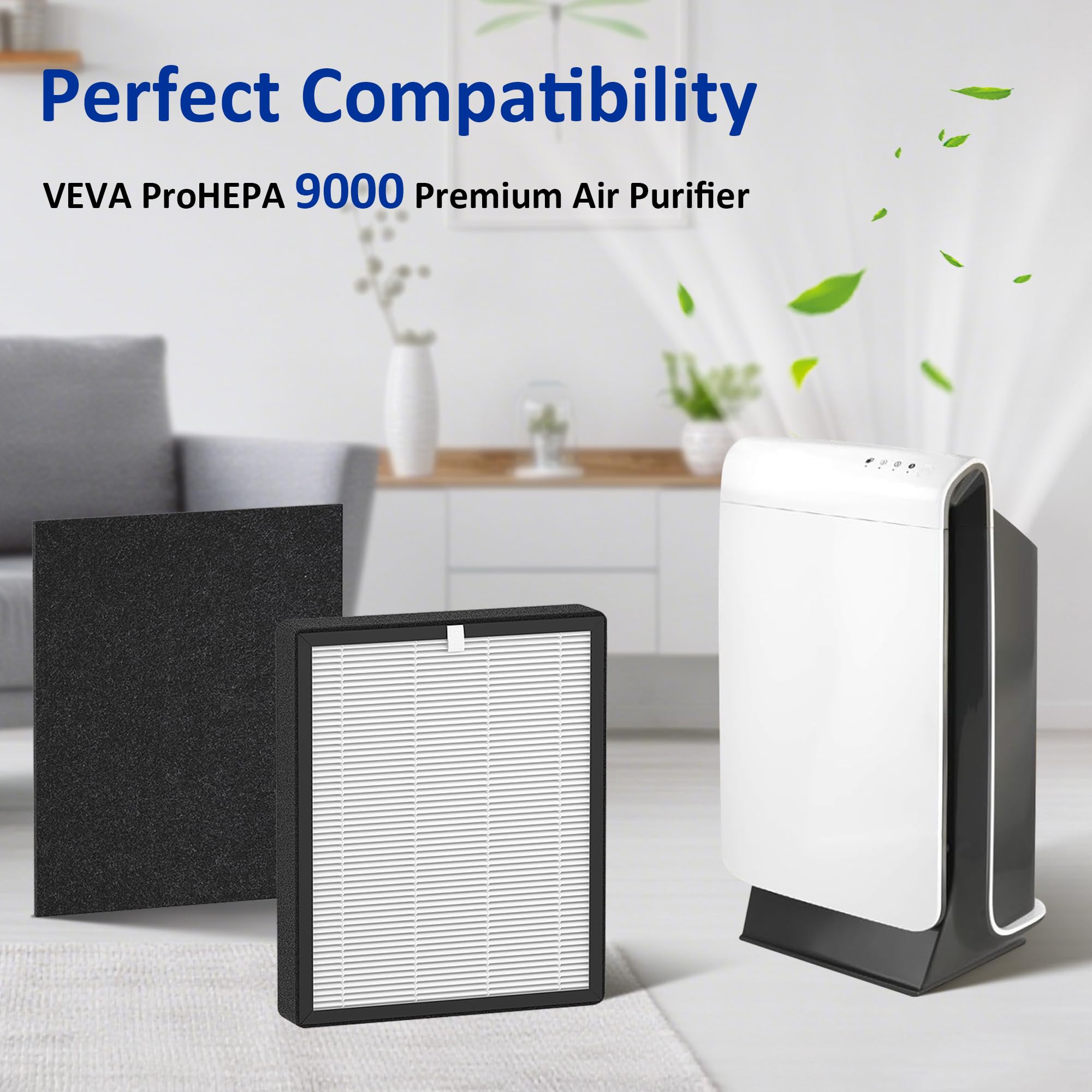 AnyFLTs ProHEPA 9000 activated carbon pre-filter reduces odors in living spaces.