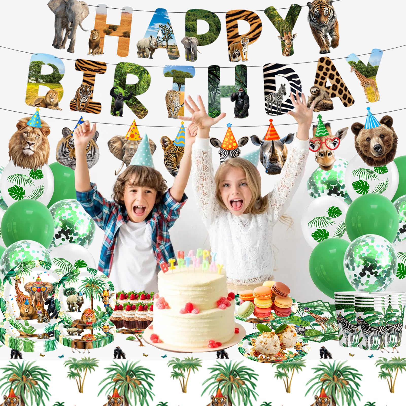 ANYMONYPF safari banner 2pcs – quick decor boost for photo moments