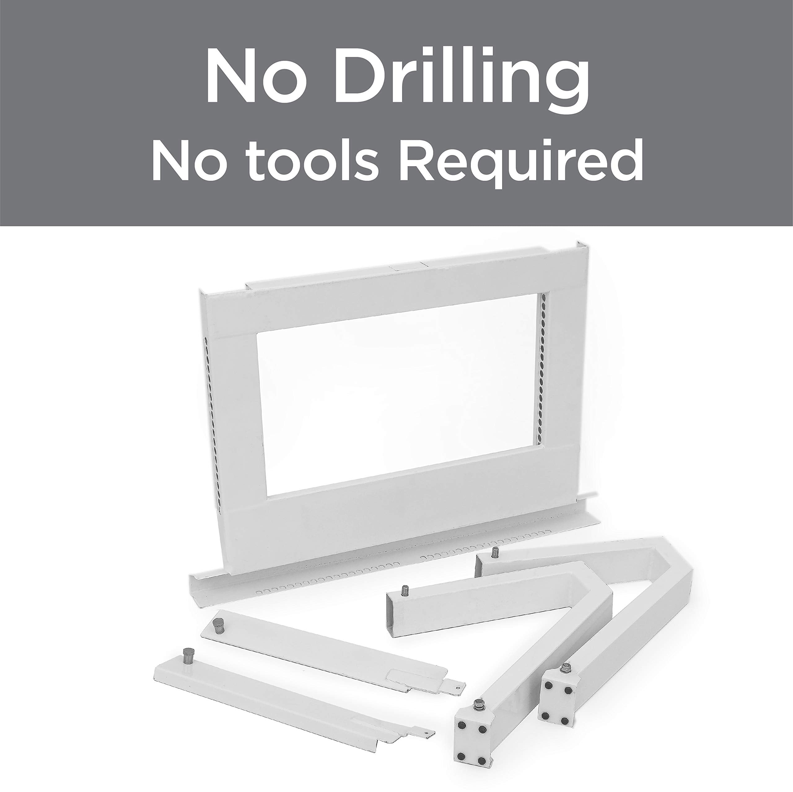 AnyMount Top Shelf Bracket demonstrates strong support up to 225 pounds for heavy A/C units
