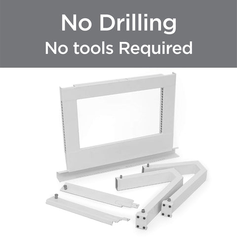 AnyMount Top Shelf Bracket demonstrates strong support up to 225 pounds for heavy A/C units