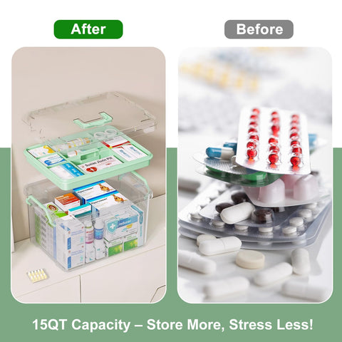 ANYPROLUS large-capacity medicine box suitable for bottles, vials, and supplies.