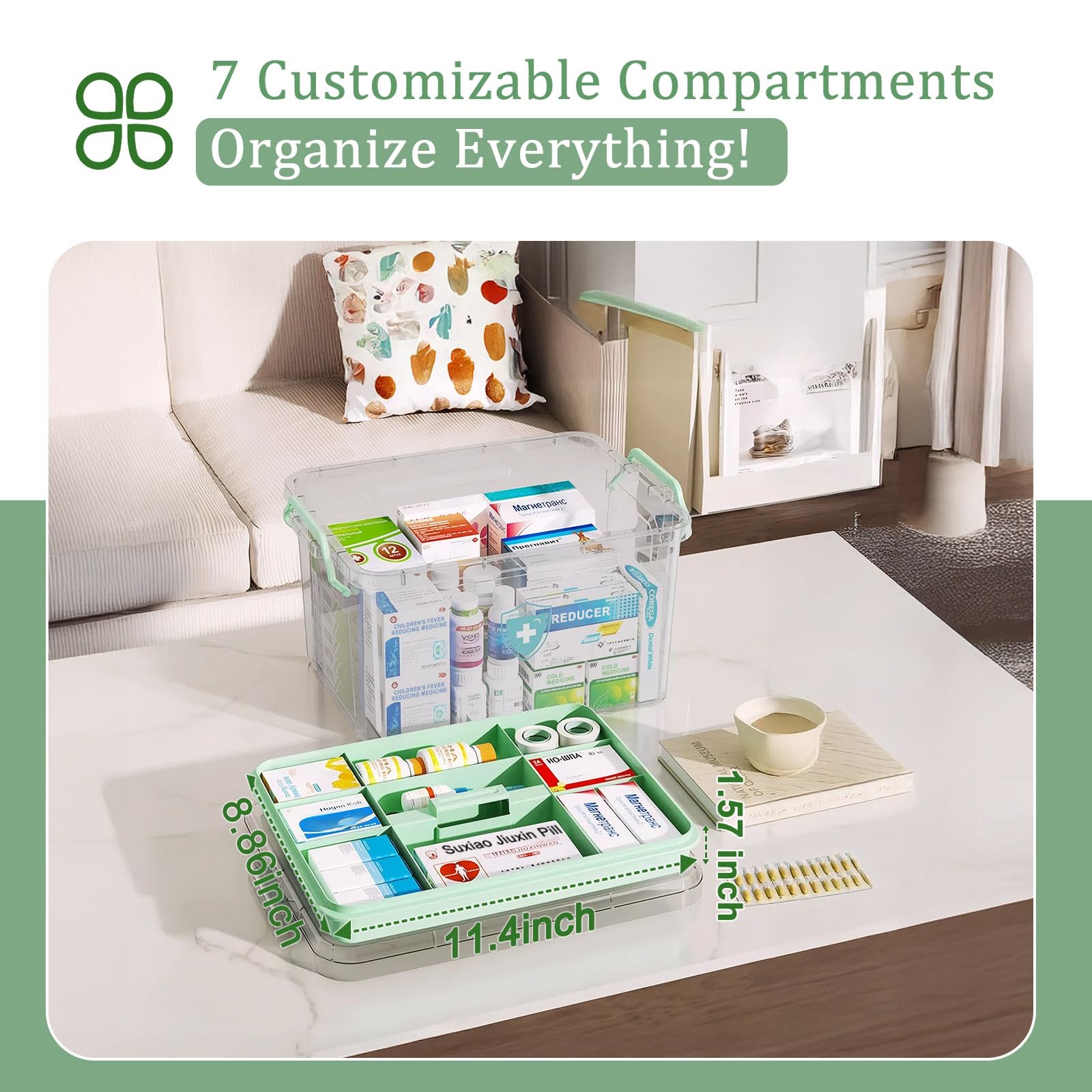 ANYPROLUS portable pill bottle organizer with latch prevents spills during transport.