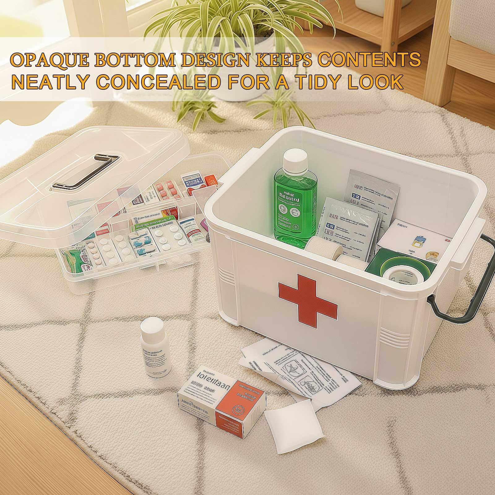Travel-friendly white medicine storage box keeps essentials within reach on the go.