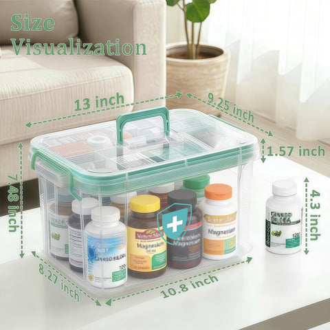 ANYPROLUS two-layer detachable tray keeps small items neatly organized for emergencies.