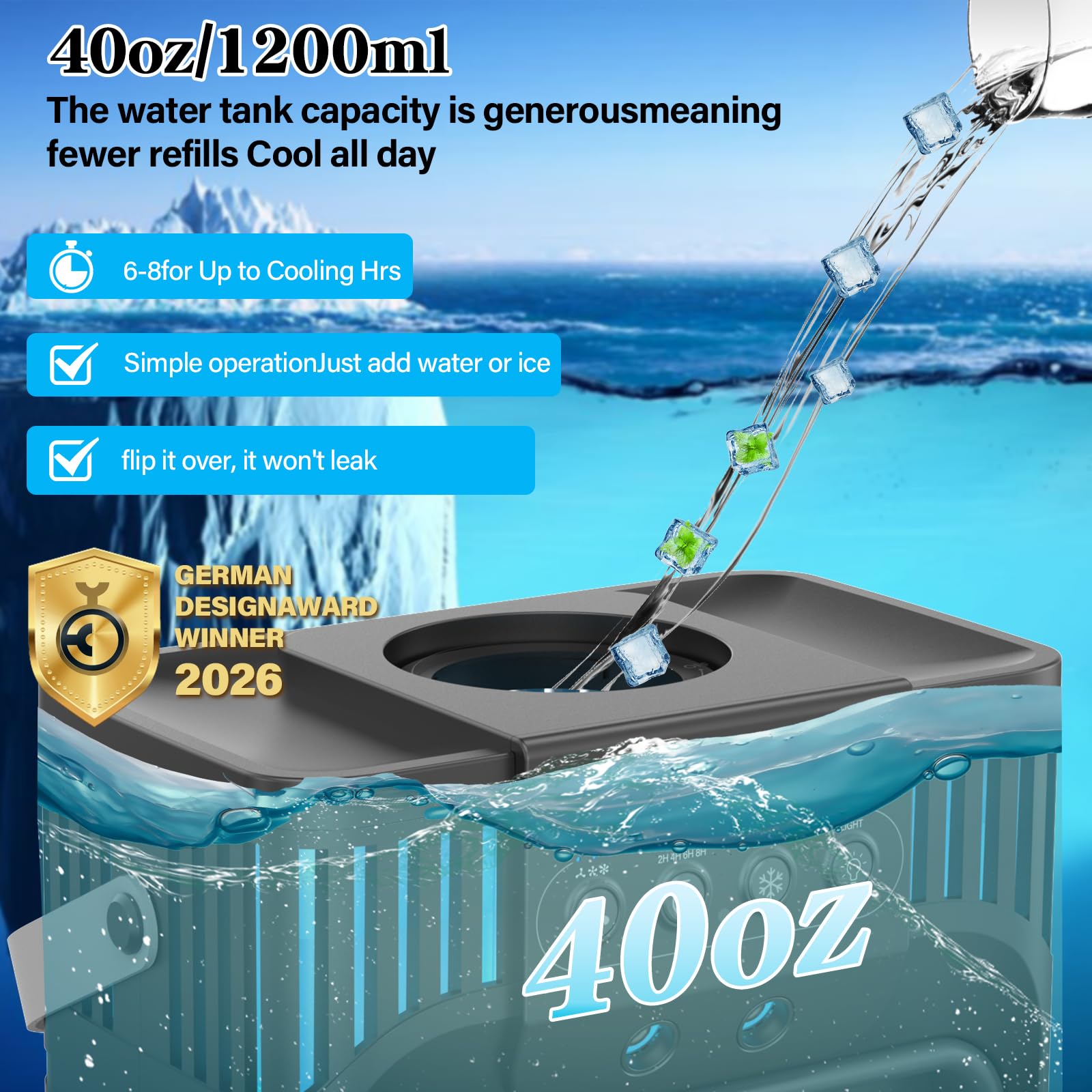 Anyrap air cooler with dual ultrasonic atomizers emits refreshing mist.