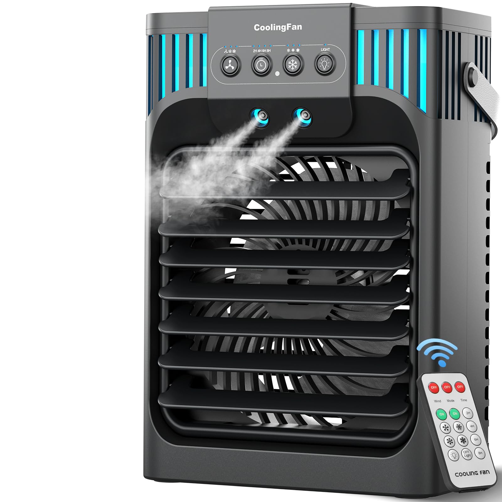 Anyrap portable air conditioner top view with mist cooling and compact design.