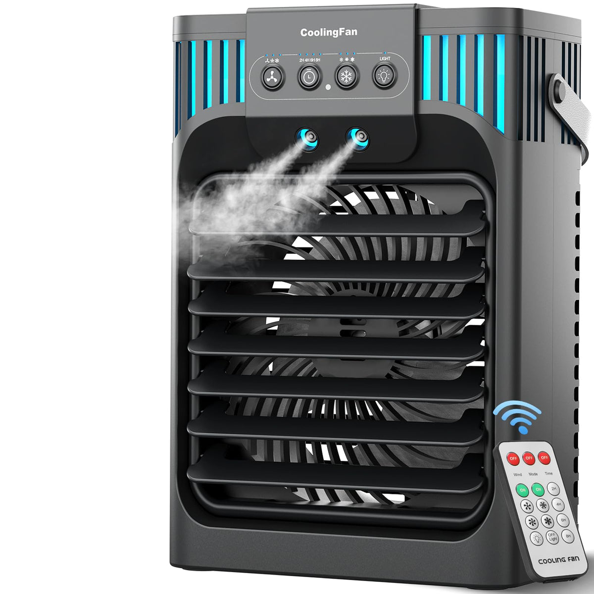 Anyrap portable air conditioner top view with mist cooling and compact design.