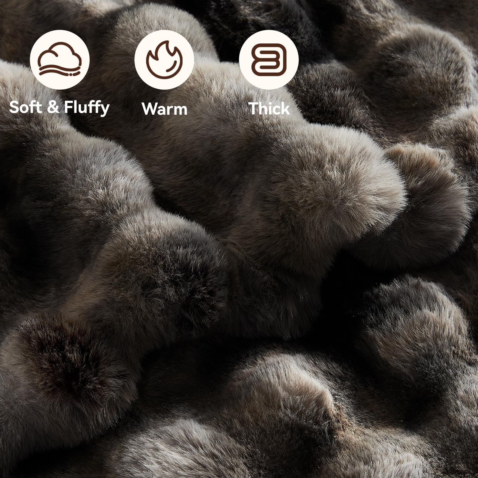 Anysay faux fur throw blanket close-up texture highlighting plush fibers.
