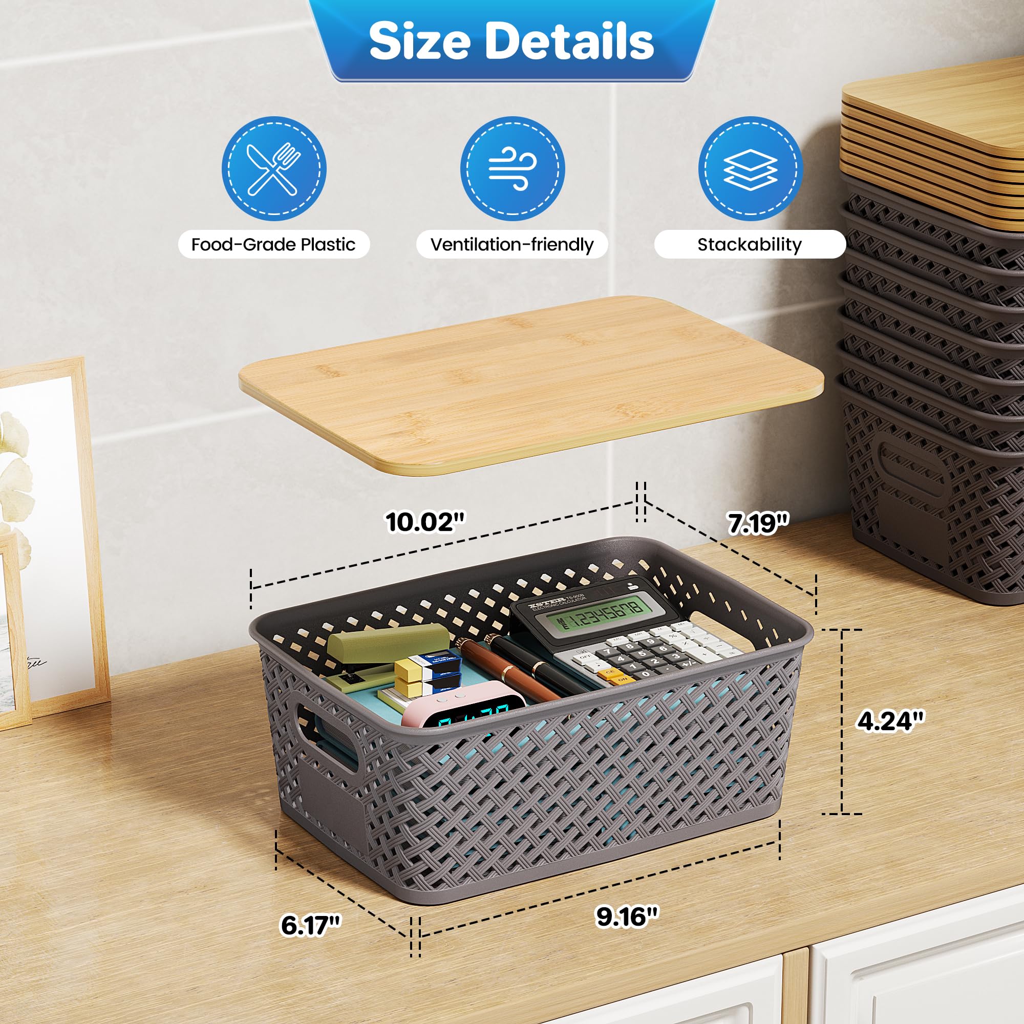 Anysig stackable bin with side handles for easy access