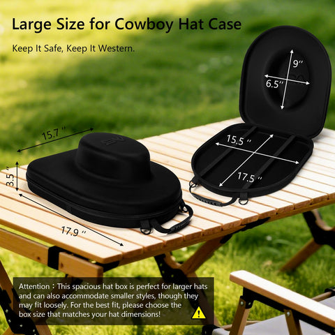 Anysiny cowboy hat box back view with adjustable straps for versatile carrying.
