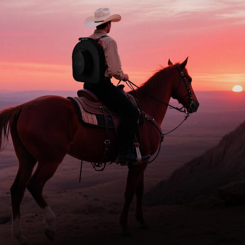 Anysiny cowboy hat box open interior showing dual-hold capability.