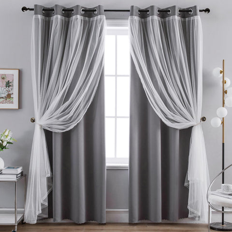 Anytime blackout panel grey with grommet top for privacy and smooth sliding.