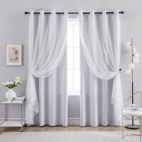 Anytime curtains blackout and sheer front view for versatile light control