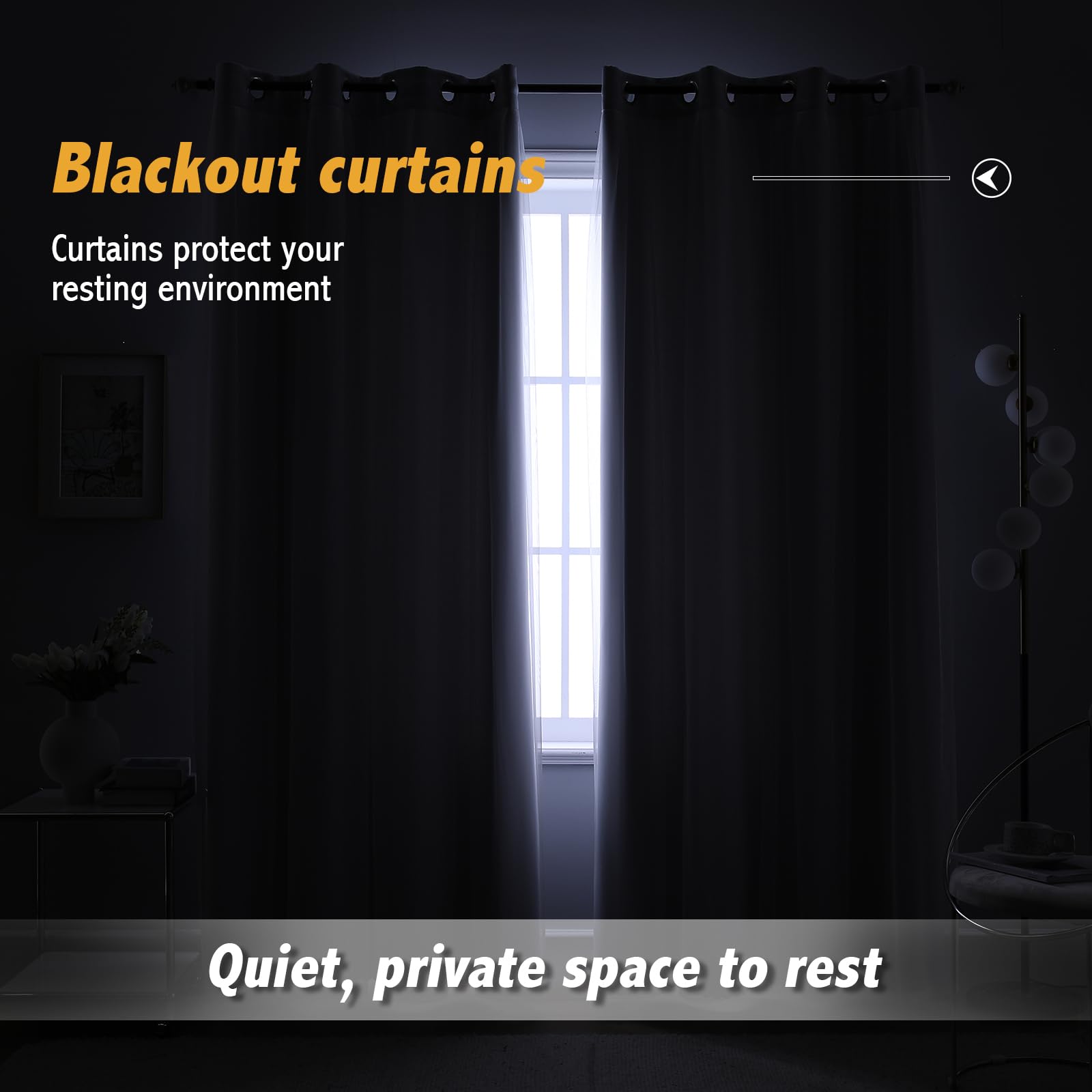 Anytime curtains modern-bedroom setup showing neutral pair
