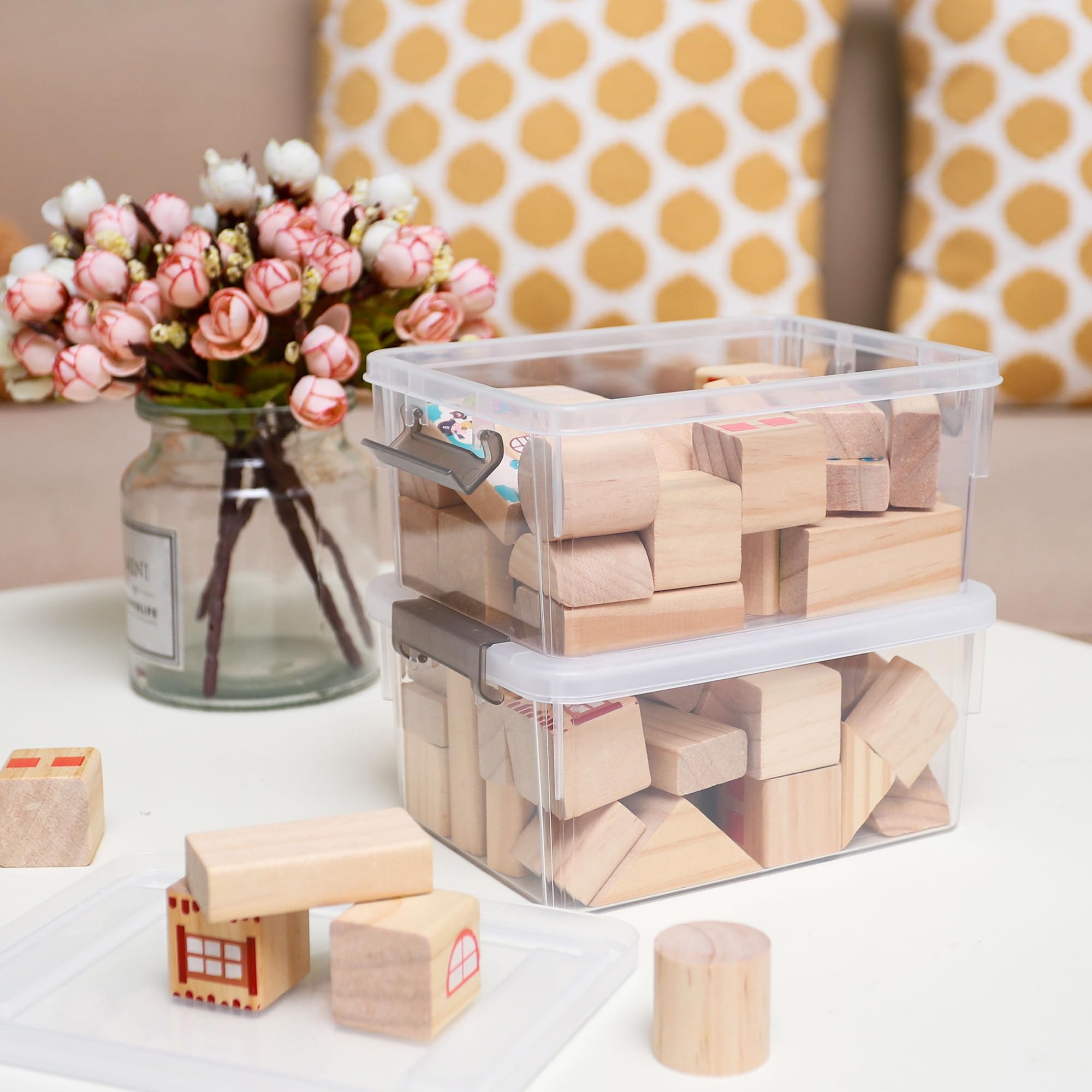 Anywish 9.1 by 6.7 by 4.1 inch bin, space-saving design.