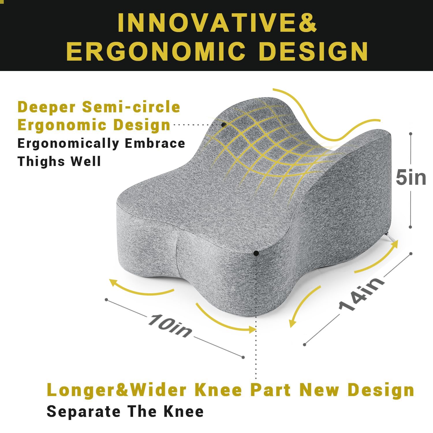 anzhixiu adaptive knee pillow ergonomic fit cradles thighs for knee separation.