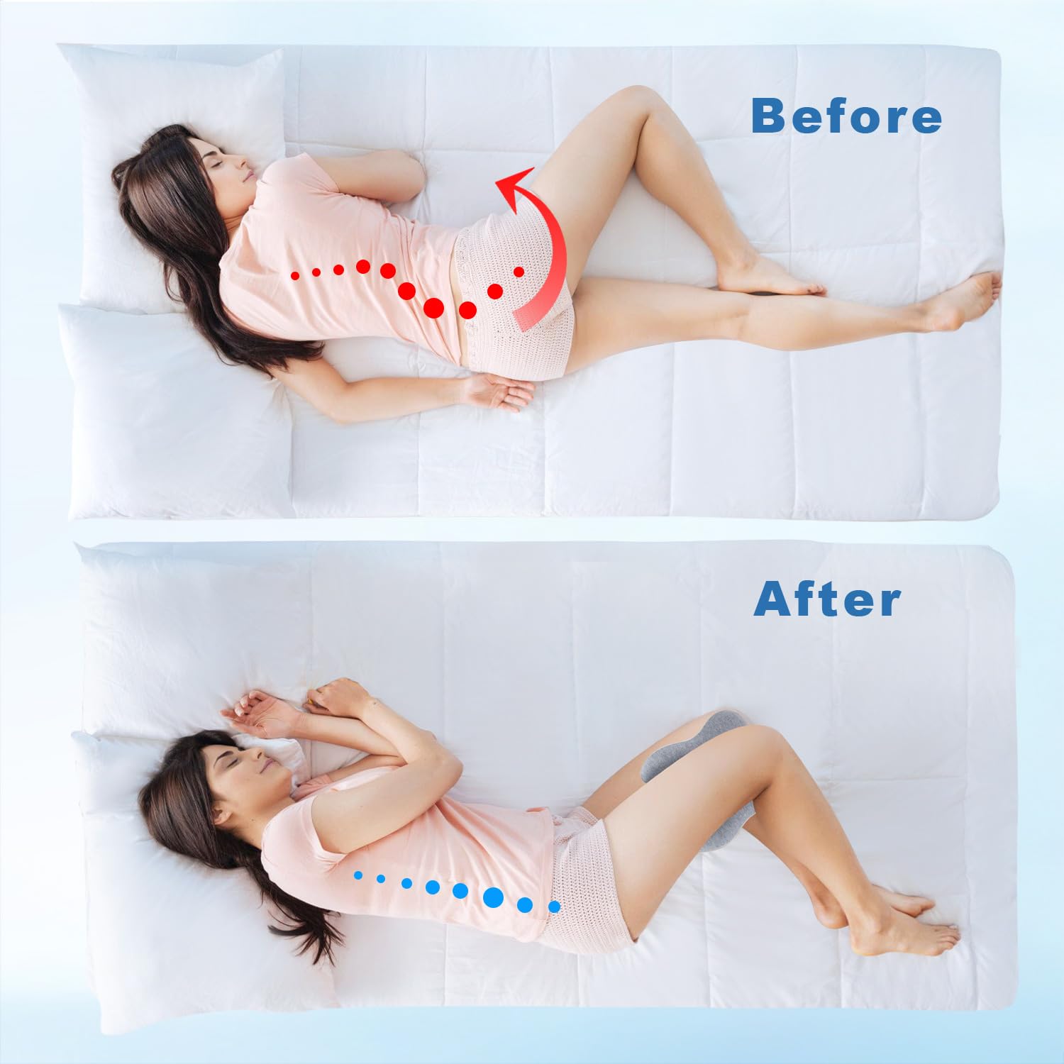 anzhixiu knee pillow fixed thickness prevents roll or collapse overnight