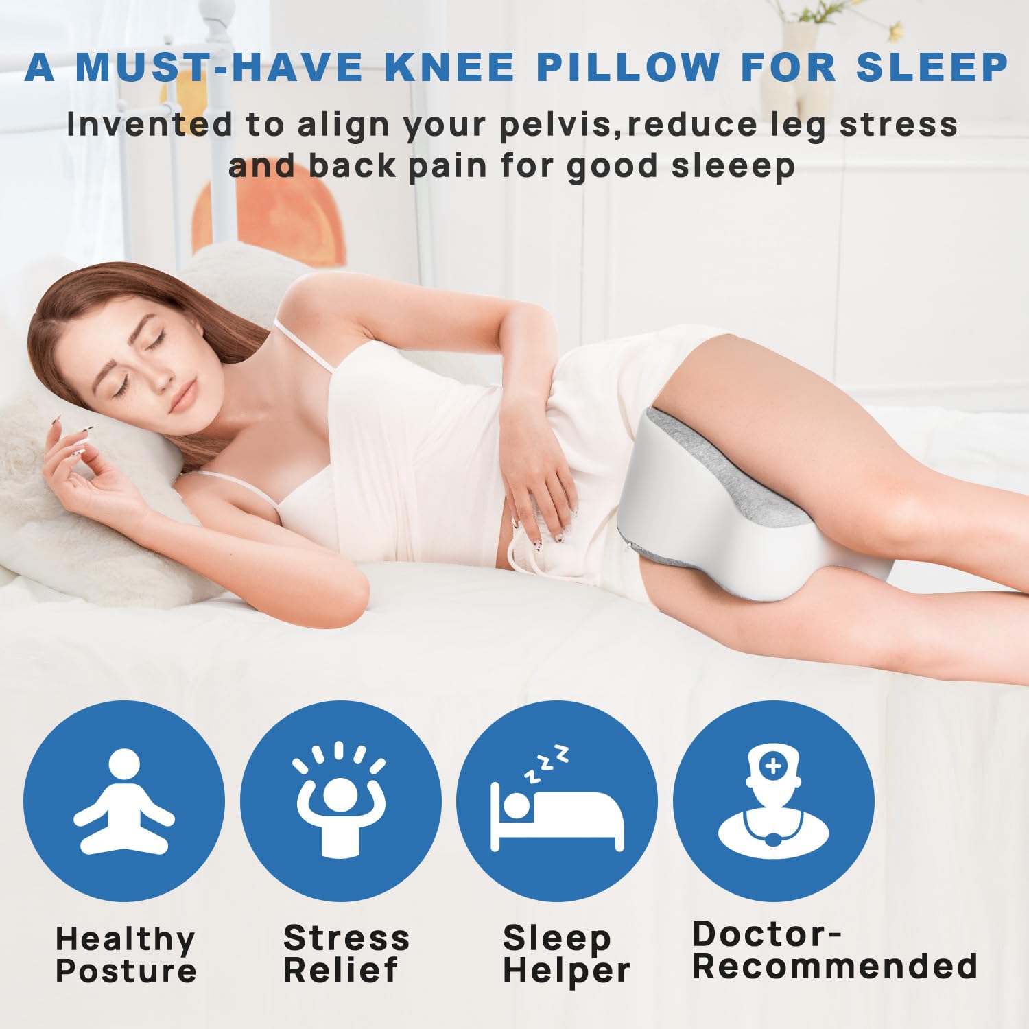 anzhixiu knee pillow thigh hug cushions the thigh to minimize shifting