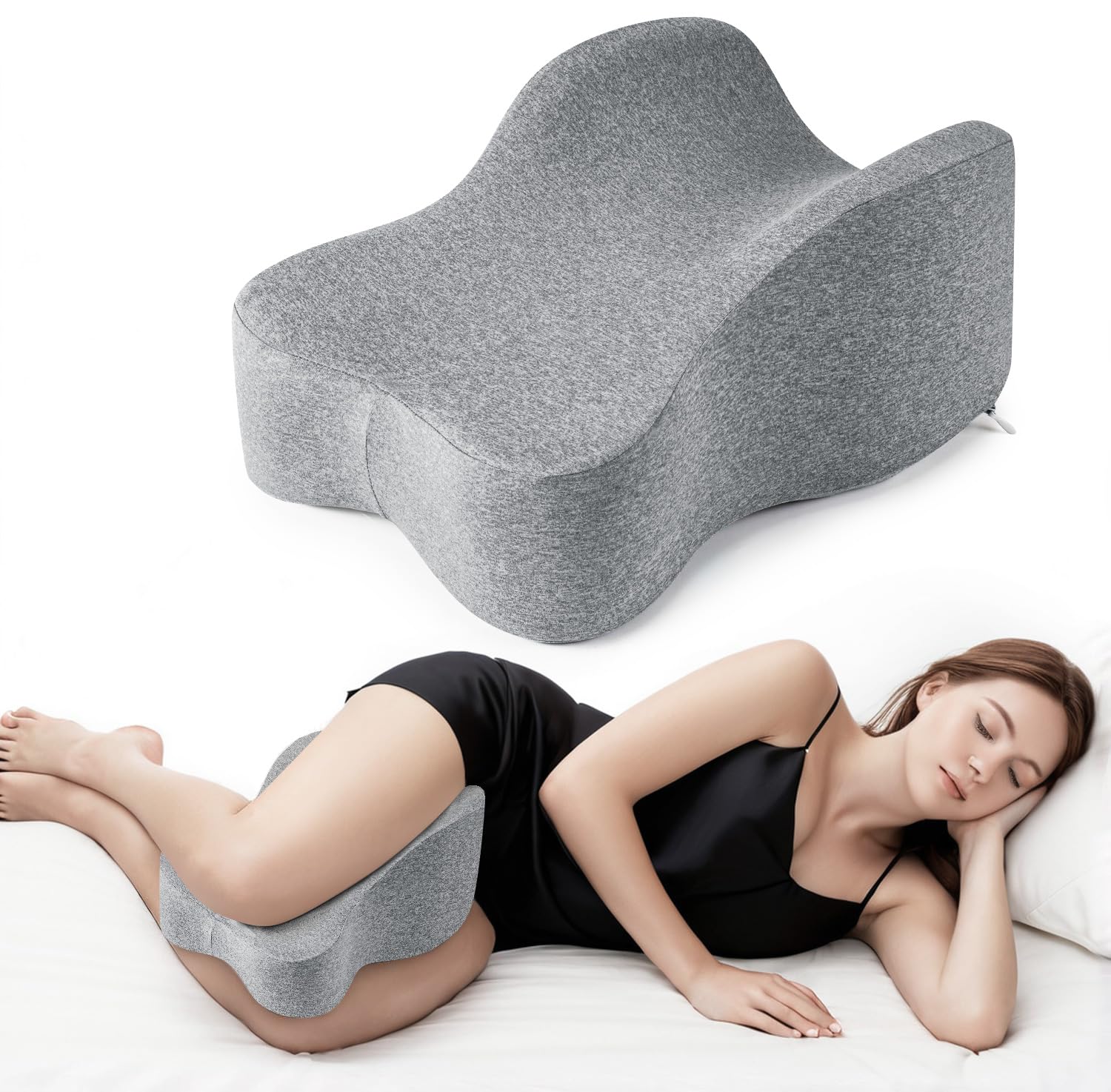 anzhixiu long knee pillow provides full thigh-to-knee support for side sleepers.