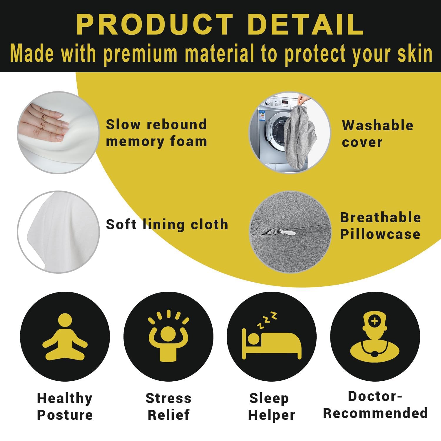 anzhixiu multi-use leg pillow for sleeping stays in place and supports leg separation.