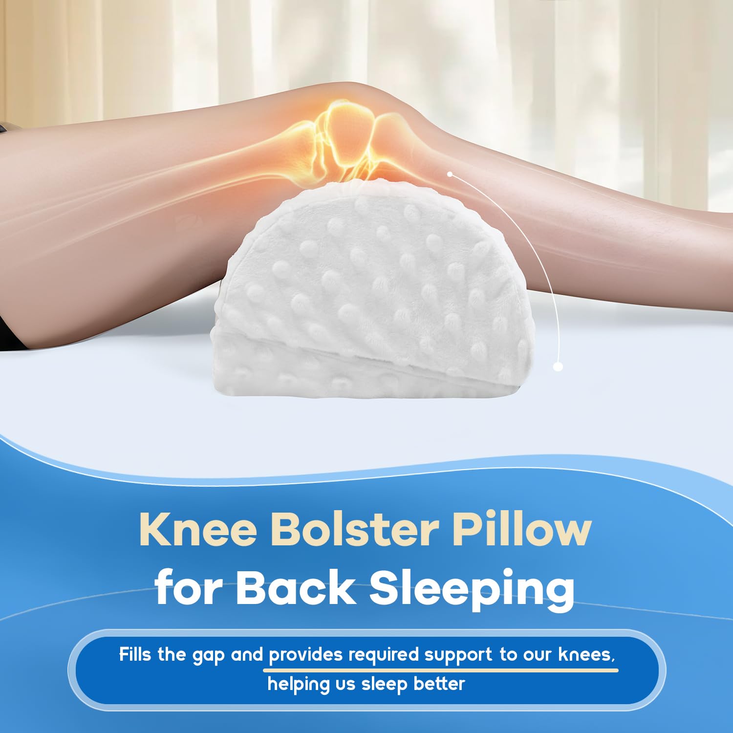 anzhixiu under knee pillow elevates ankles to relieve pressure.