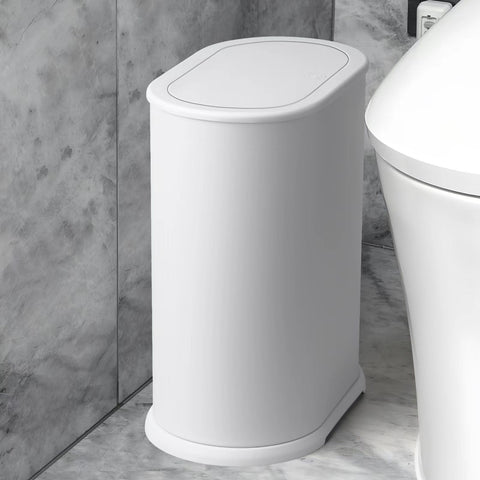 Anzoymx slim bathroom trash can fits tight spaces.