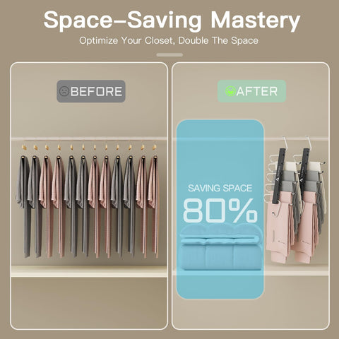 AOCTFIRST heavy-duty pants hanger in action, supporting multiple garments