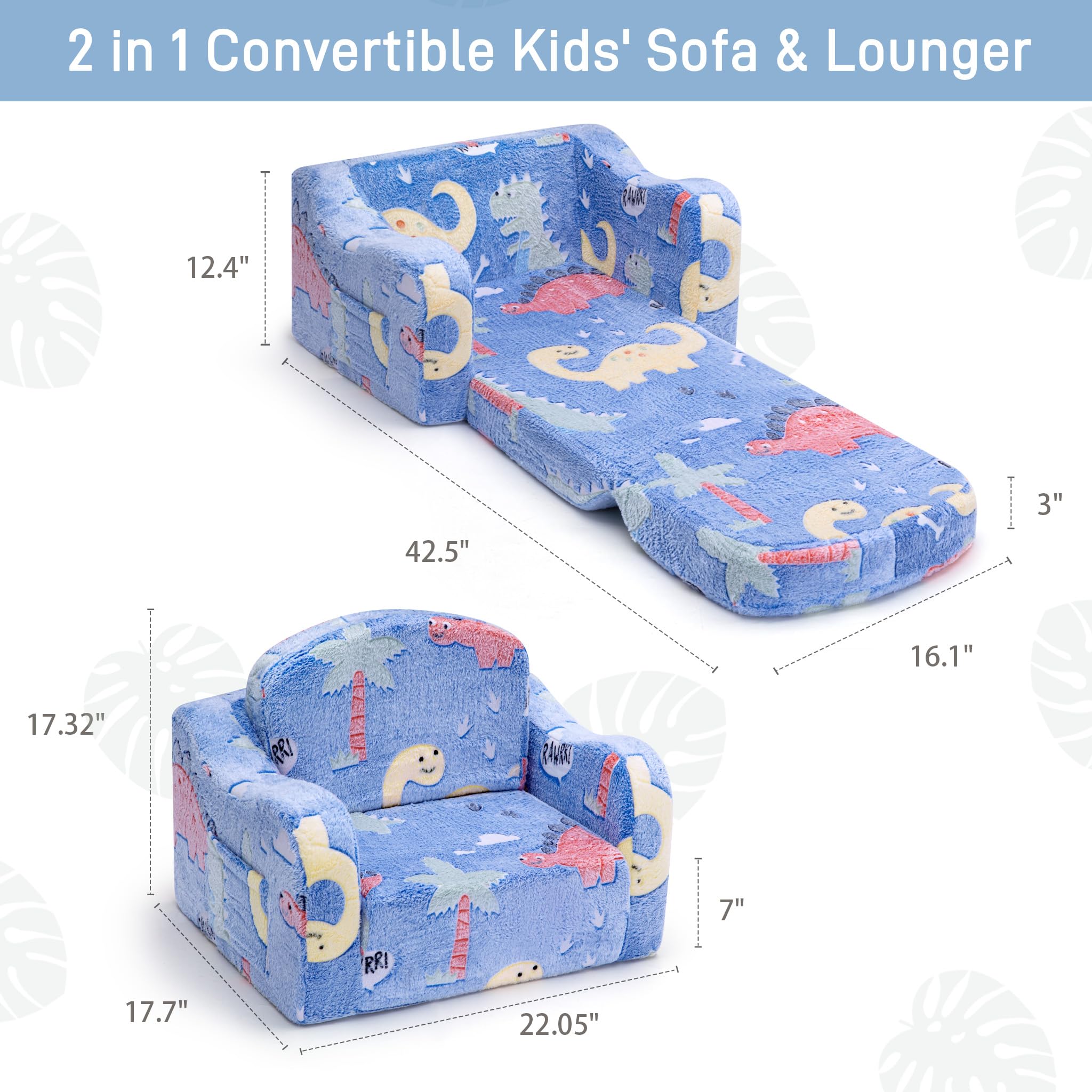 aodisman thick comfy toddler chair fold-out sofa offers versatile seating and lounging