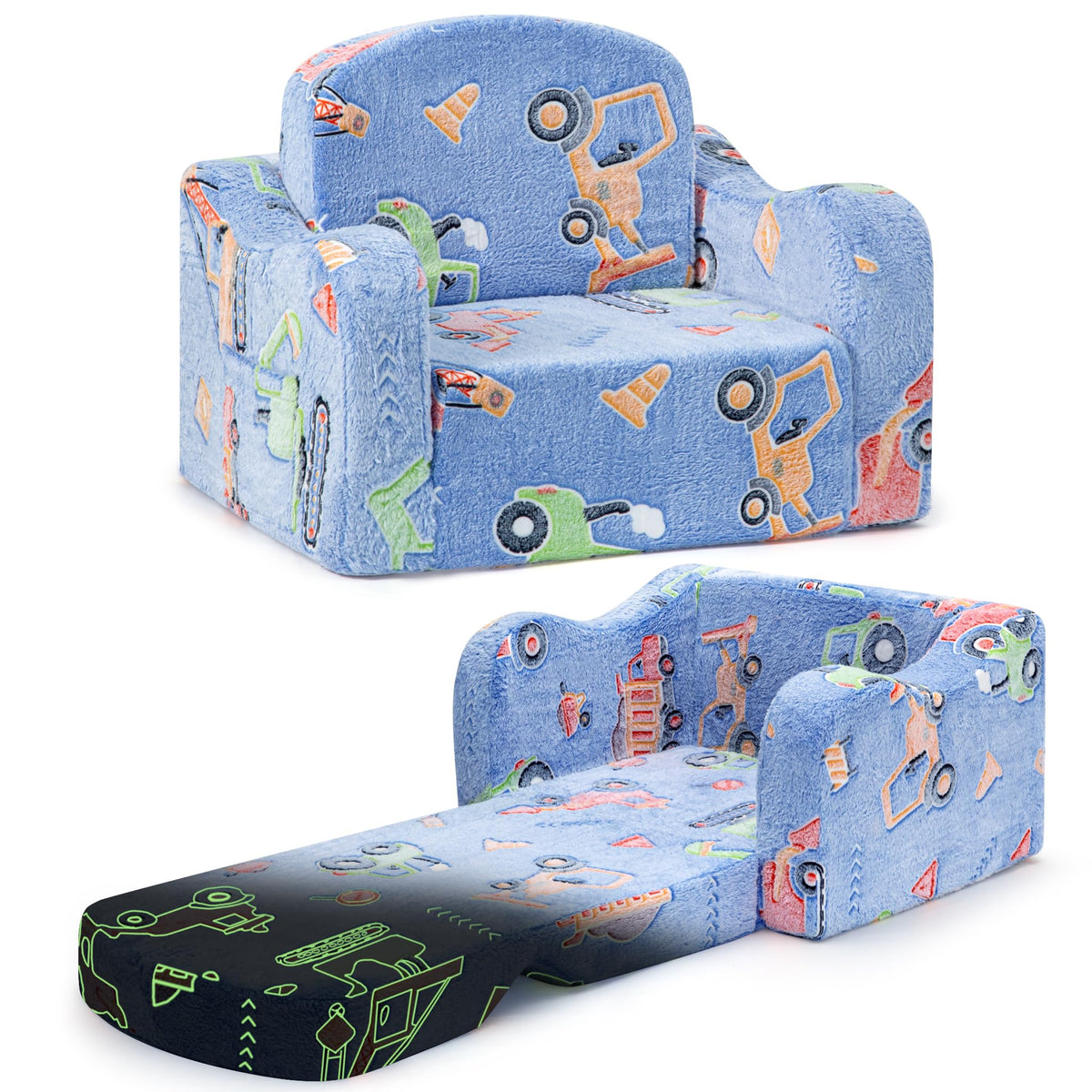 Aodisman Thick Comfy Toddler Chair fold-out provides cozy seating for kids.